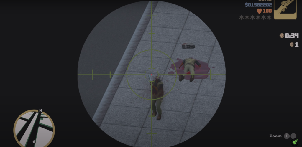 Sniper Rifle Shot on Yardies Rampage Staunton Island