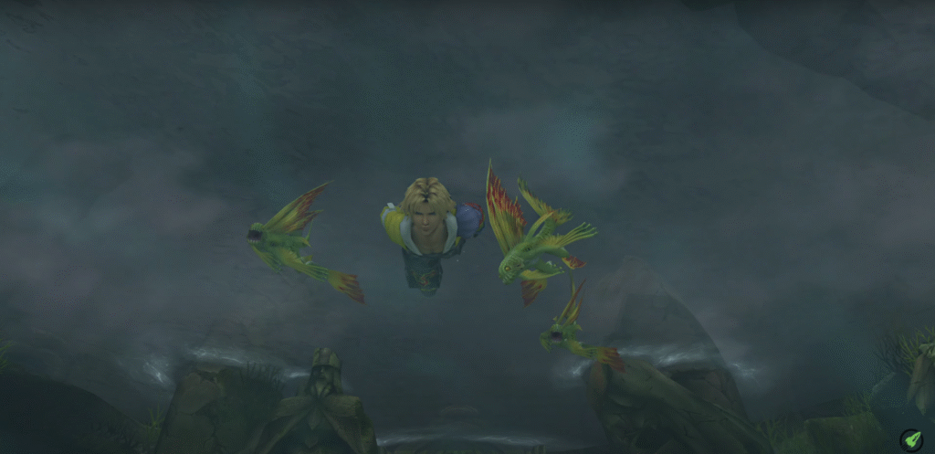 3 Sahagin Chasing Tidus Underwater