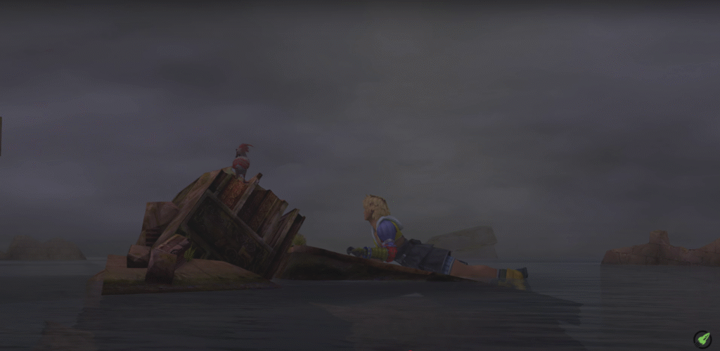 Tidus in Submerged Ruins Underwater Hall