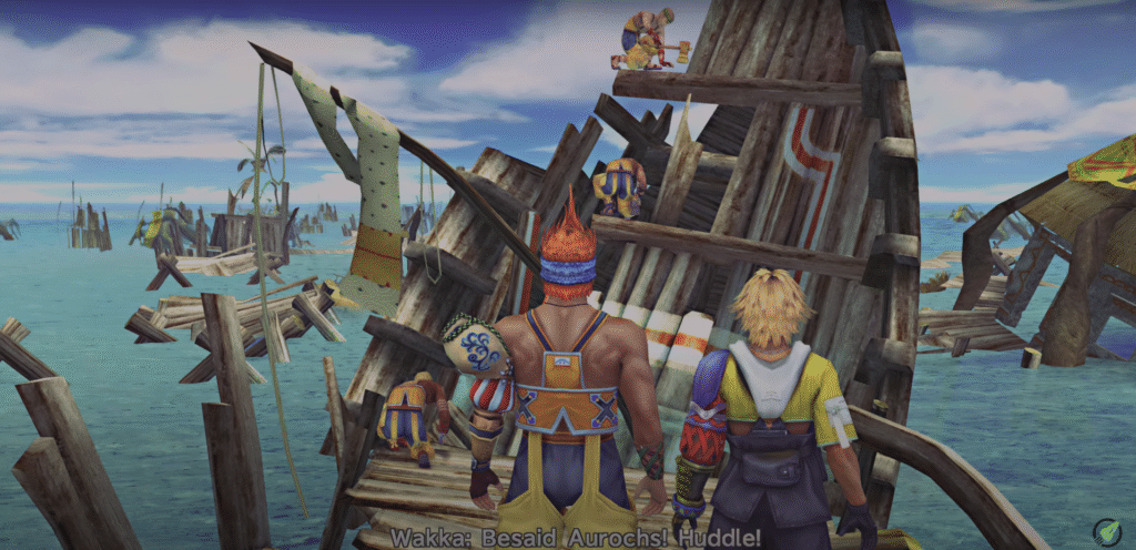 Wakka Calling a Team Huddle