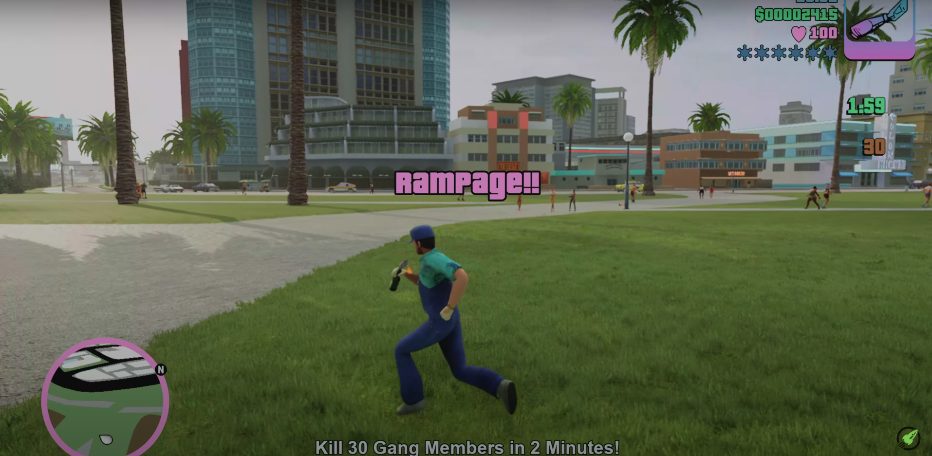 GTA Vice City Rampage Gangster Members Molotov Cocktail