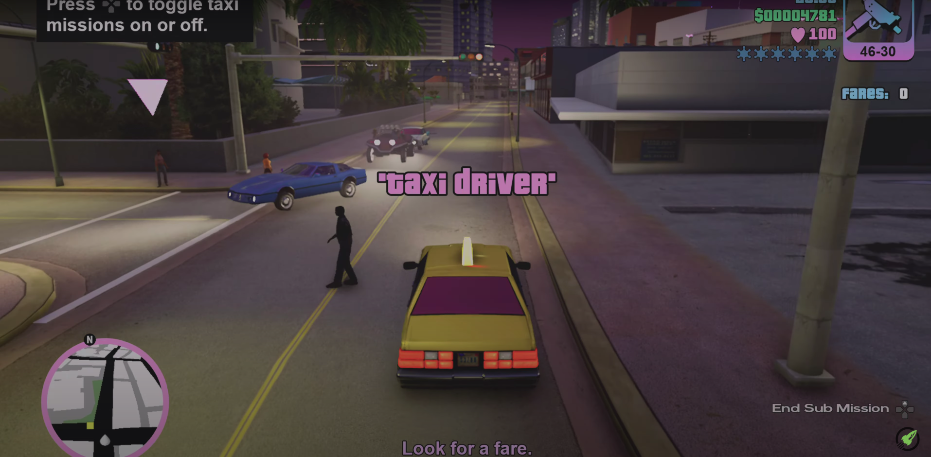 GTA Vice City Beach Taxi Driver 25/100 Fares