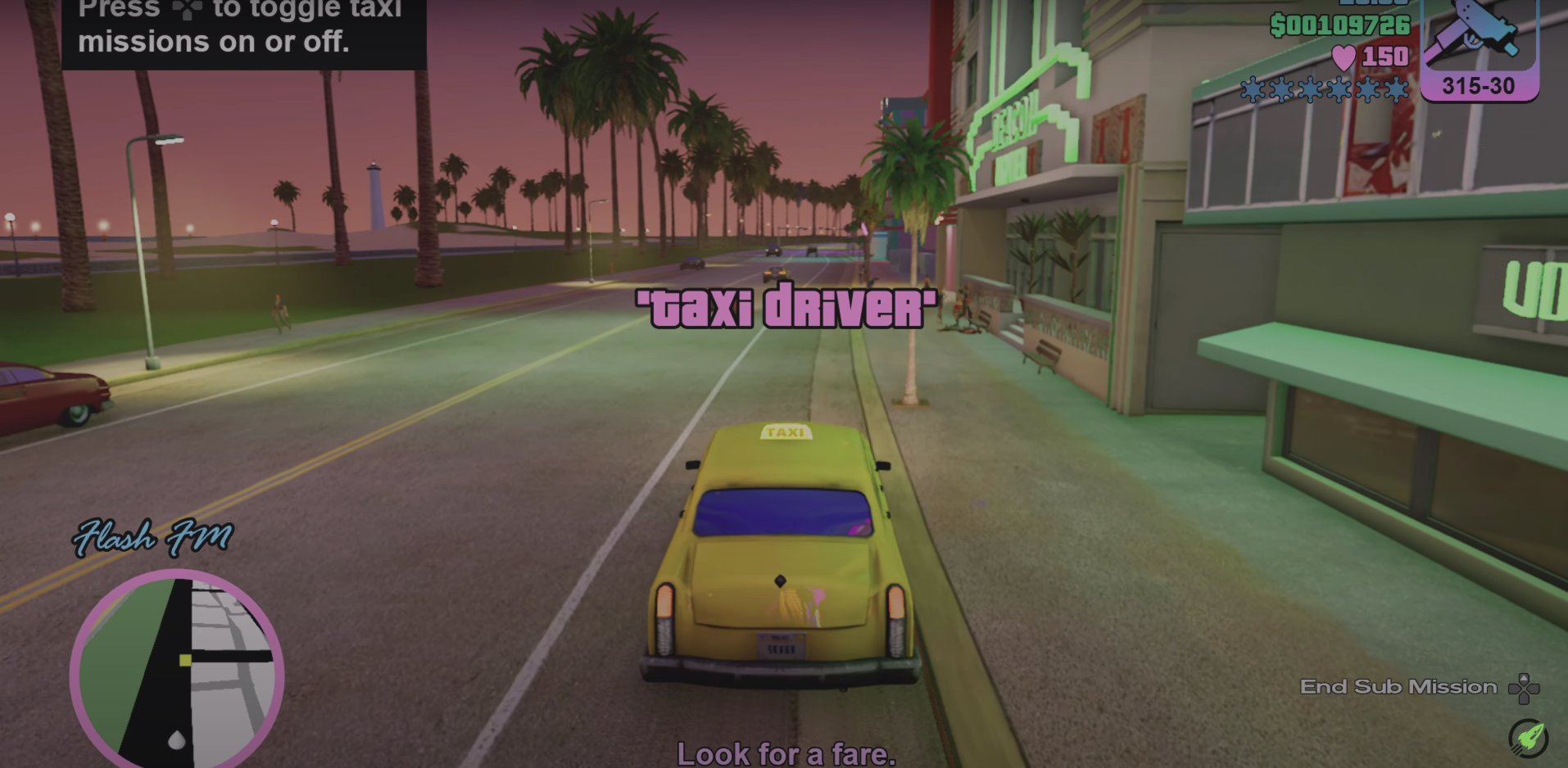 GTA Vice City Beach 50 Taxi Driver Fares